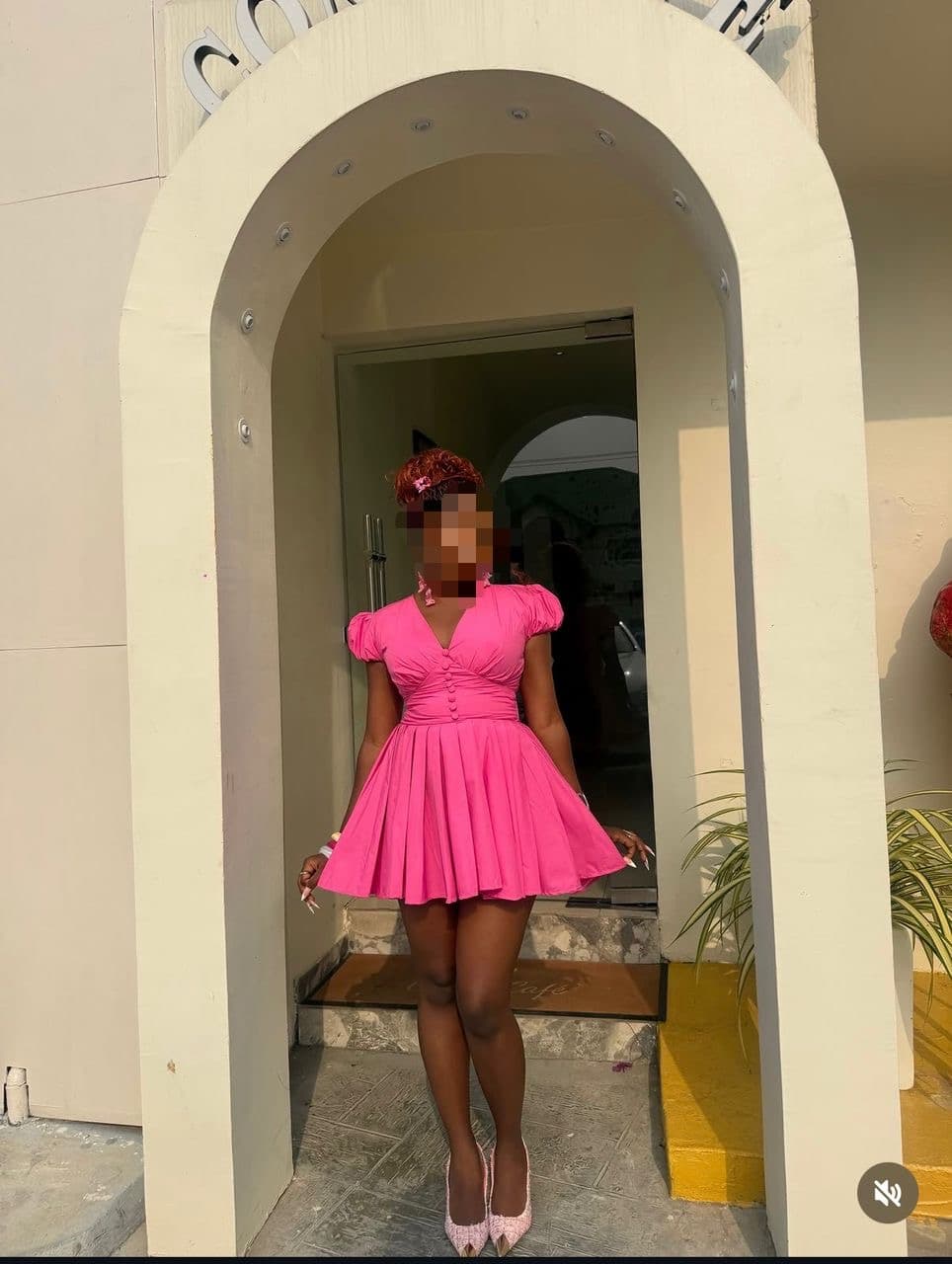 Pink flare dress